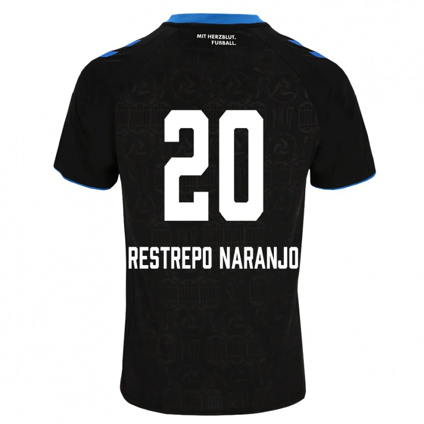 Danxen Criança Camisola Pedro Restrepo Naranjo #20 Preto Branco Vermelho Principal 2026/27 Camisa