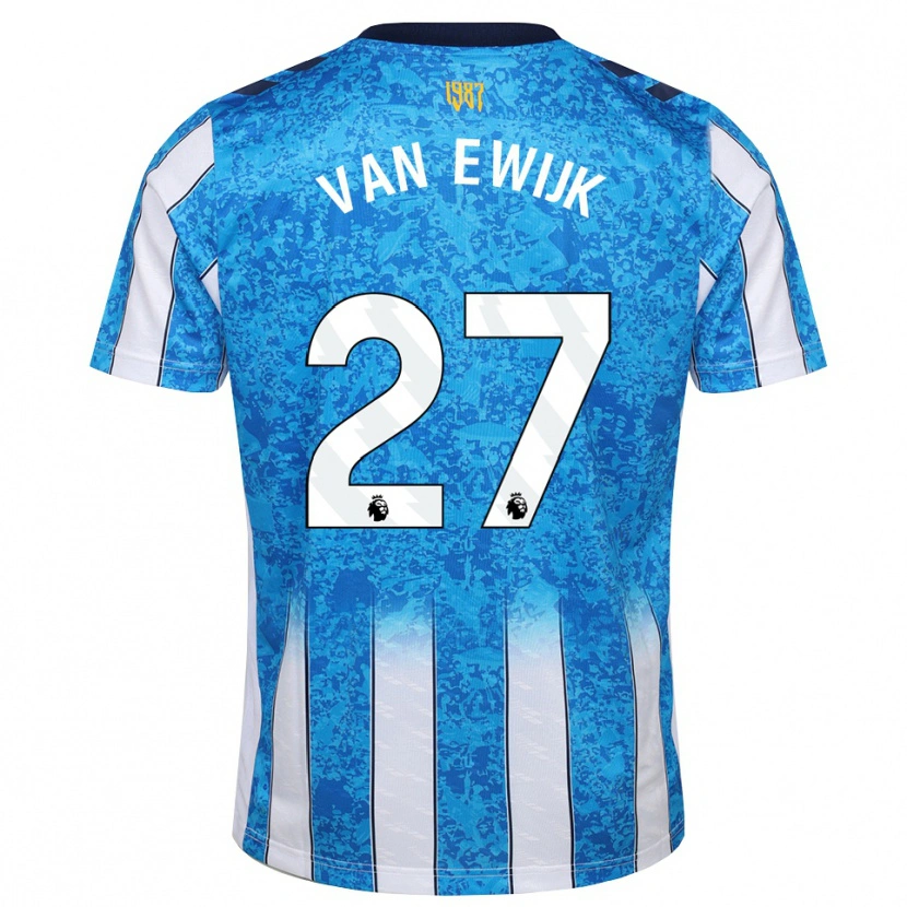 Danxen Criança Camisola Milan Van Ewijk #27 Branco Azul Laranja Principal 2026/27 Camisa