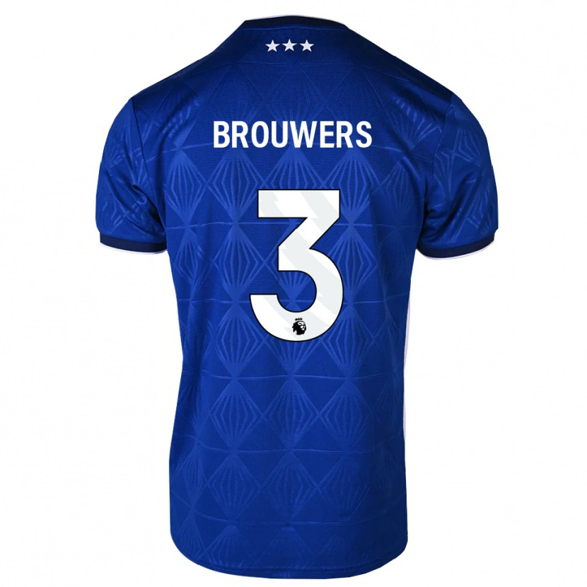 Danxen Criança Camisola Steve Brouwers #3 Azul Médio Branco Vermelho Principal 2026/27 Camisa