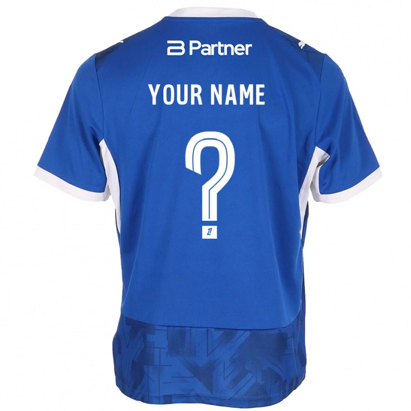 Danxen Criança Camisola Seu Nome #0 Azul Médio Branco Principal 2026/27 Camisa