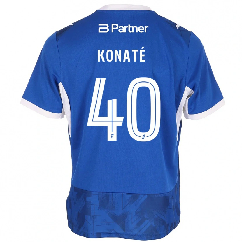 Danxen Criança Camisola Hillel Konaté #40 Azul Médio Branco Principal 2026/27 Camisa