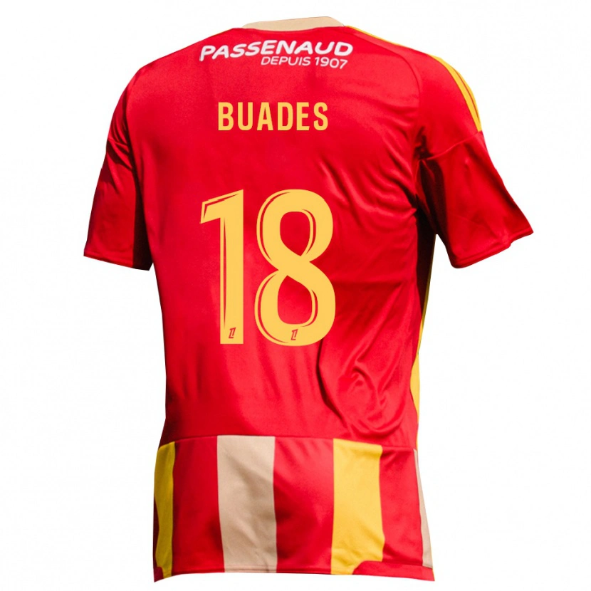 Danxen Criança Camisola Lucas Buades #18 Amarelo Vermelho Verde Principal 2026/27 Camisa