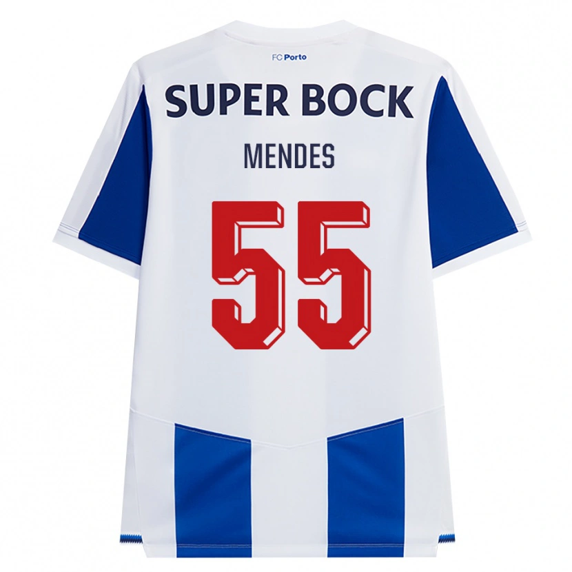 Danxen Criança Camisola Joao Mendes #55 Azul Branco Vermelho Principal 2026/27 Camisa