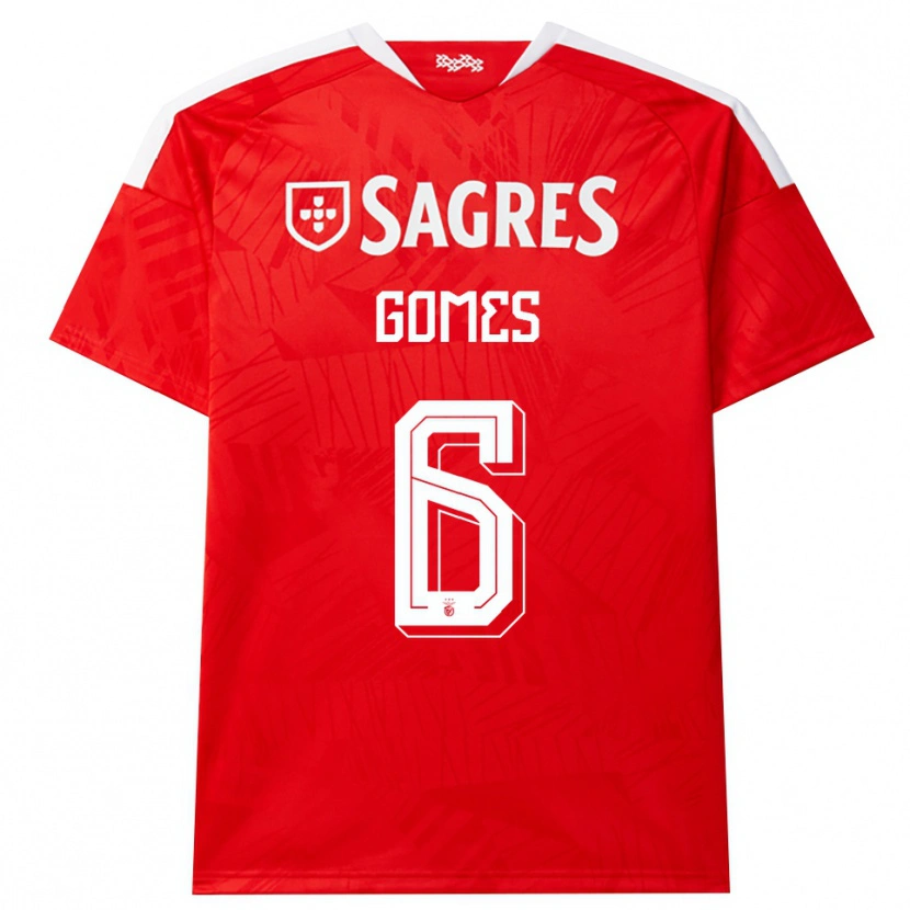 Danxen Criança Camisola Hugo Gomes #6 Vermelho Branco Amarelo Principal 2026/27 Camisa