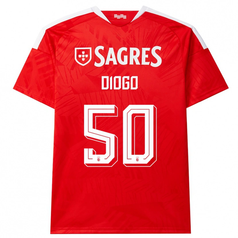 Danxen Criança Camisola Diogo Ferreira #50 Vermelho Branco Amarelo Principal 2026/27 Camisa