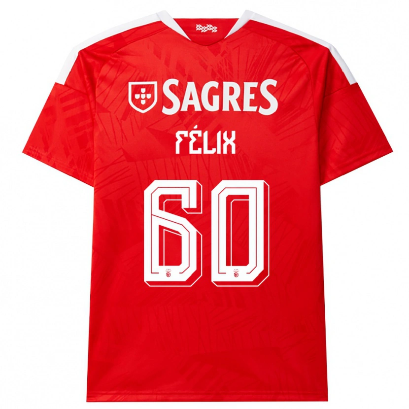 Danxen Criança Camisola Nuno Félix #60 Vermelho Branco Amarelo Principal 2026/27 Camisa