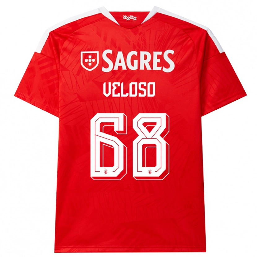 Danxen Criança Camisola João Veloso #68 Vermelho Branco Amarelo Principal 2026/27 Camisa