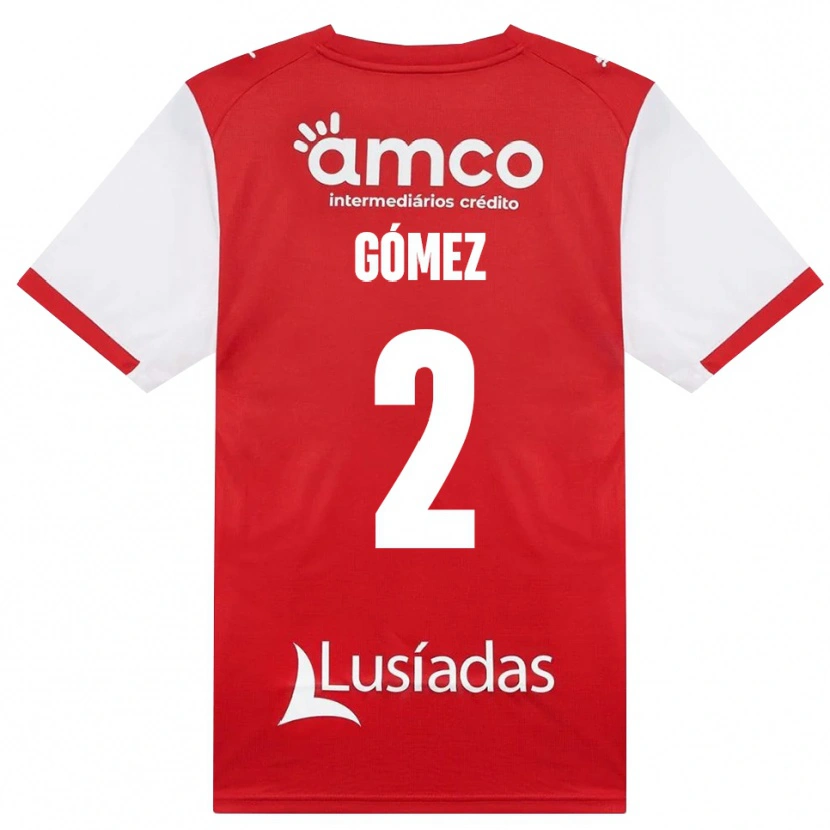 Danxen Criança Camisola Víctor Gómez #2 Branco Vermelho Preto Principal 2026/27 Camisa
