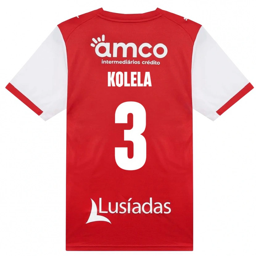 Danxen Criança Camisola Kyllian Kolela #3 Branco Vermelho Preto Principal 2026/27 Camisa