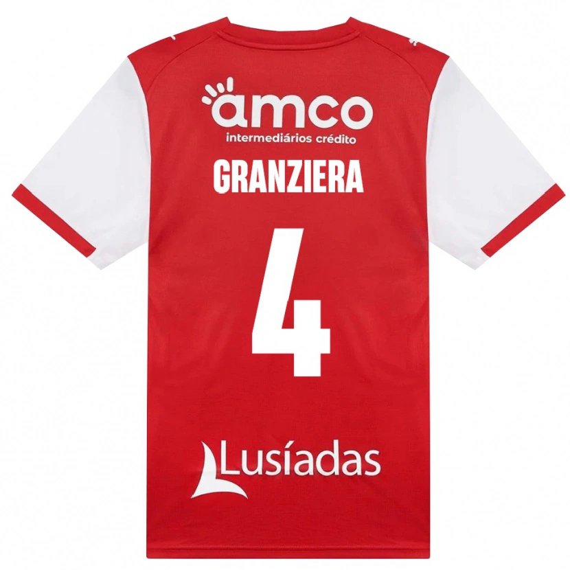 Danxen Criança Camisola Emanuele Granziera #4 Branco Vermelho Preto Principal 2026/27 Camisa