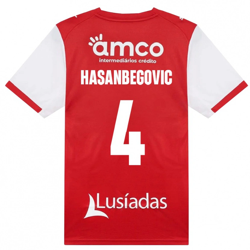 Danxen Criança Camisola Melisa Hasanbegović #4 Branco Vermelho Preto Principal 2026/27 Camisa