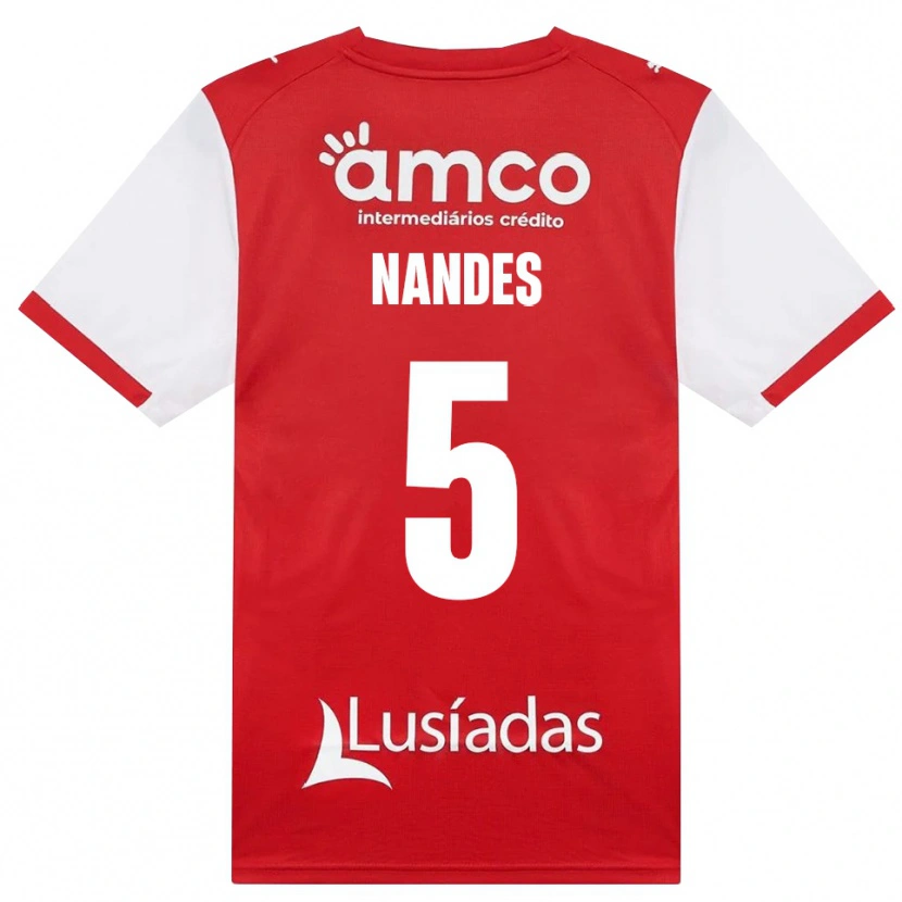 Danxen Criança Camisola Nandes #5 Branco Vermelho Preto Principal 2026/27 Camisa
