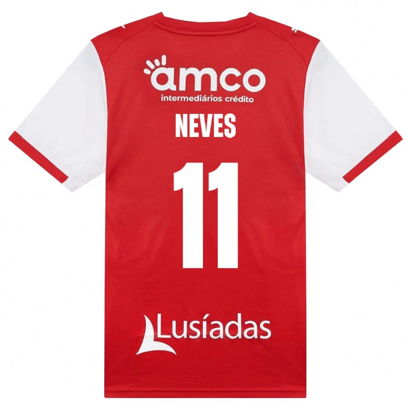 Danxen Criança Camisola Bernardo Neves #11 Branco Vermelho Preto Principal 2026/27 Camisa
