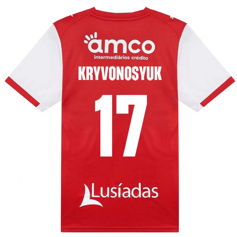 Danxen Criança Camisola Leonardo Kryvonosyuk #17 Branco Vermelho Preto Principal 2026/27 Camisa