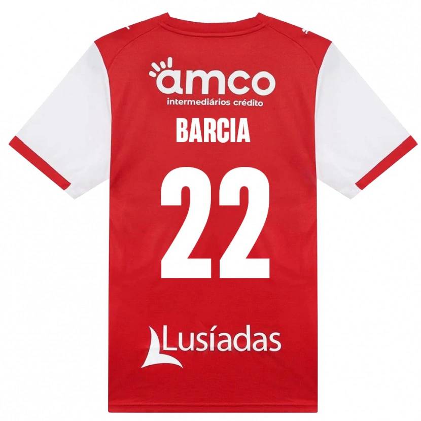 Danxen Criança Camisola Sergio Barcia #22 Branco Vermelho Preto Principal 2026/27 Camisa