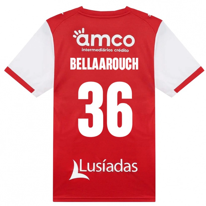 Danxen Criança Camisola Alaa Bellaarouch #36 Branco Vermelho Preto Principal 2026/27 Camisa