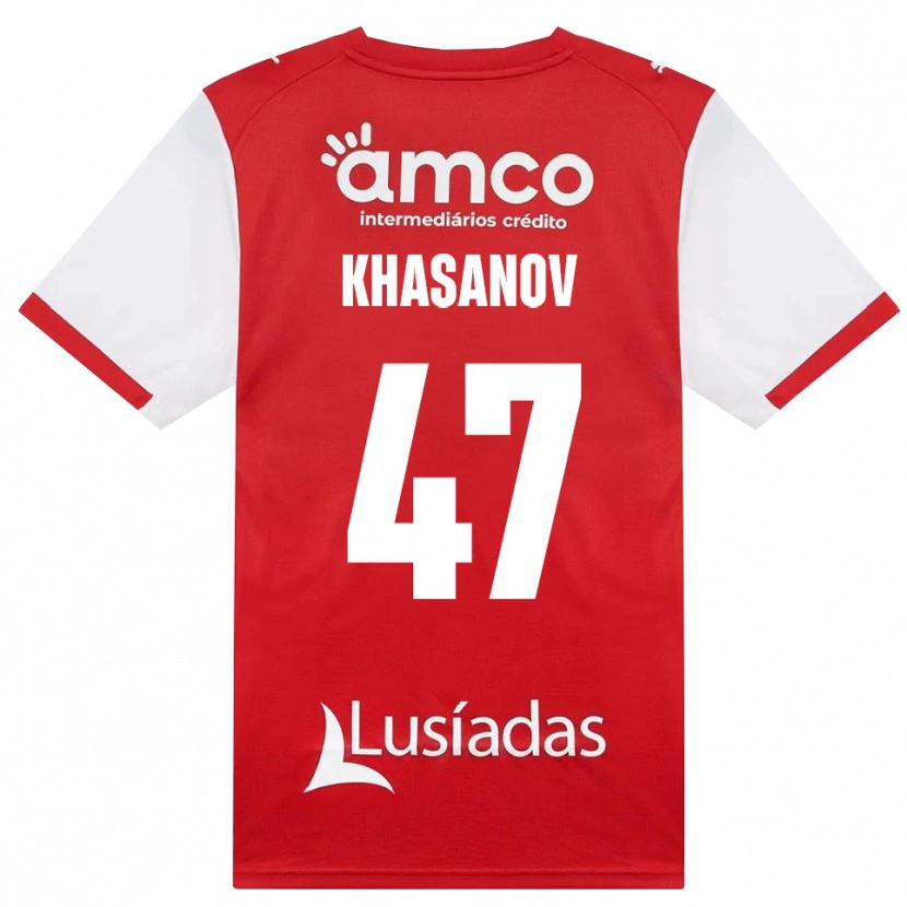 Danxen Criança Camisola Sadriddin Khasanov #47 Branco Vermelho Preto Principal 2026/27 Camisa