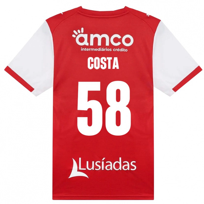 Danxen Criança Camisola Flinto Costa #58 Branco Vermelho Preto Principal 2026/27 Camisa
