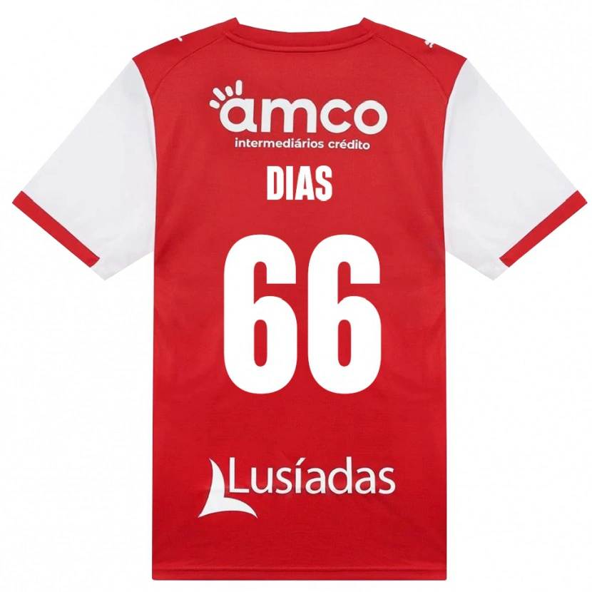 Danxen Criança Camisola Gonçalo Dias #66 Branco Vermelho Preto Principal 2026/27 Camisa