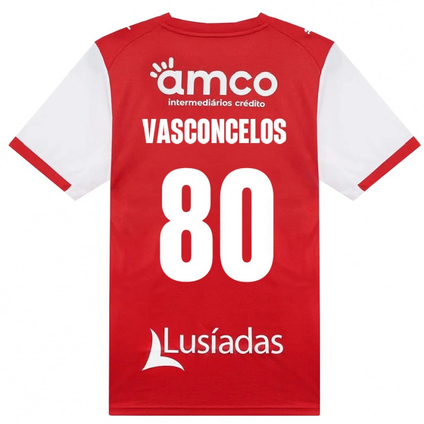 Danxen Criança Camisola Vasconcelos #80 Branco Vermelho Preto Principal 2026/27 Camisa