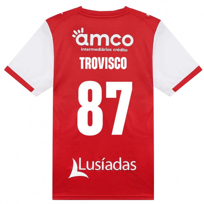 Danxen Criança Camisola João Trovisco #87 Branco Vermelho Preto Principal 2026/27 Camisa