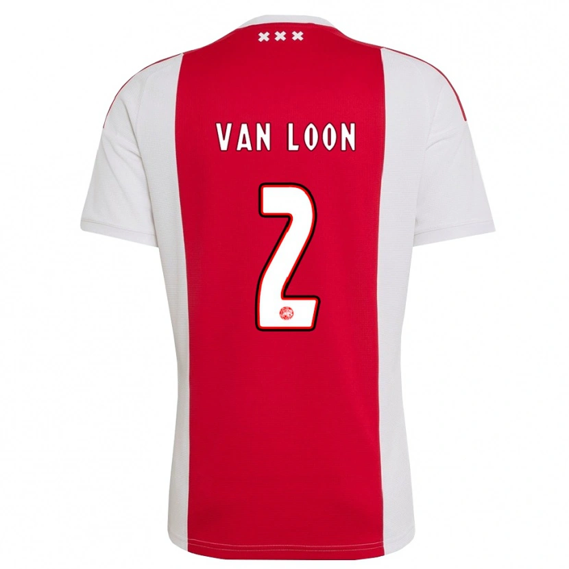 Danxen Criança Camisola Gerain Van Loon #2 Vermelho Branco Amarelo Principal 2026/27 Camisa