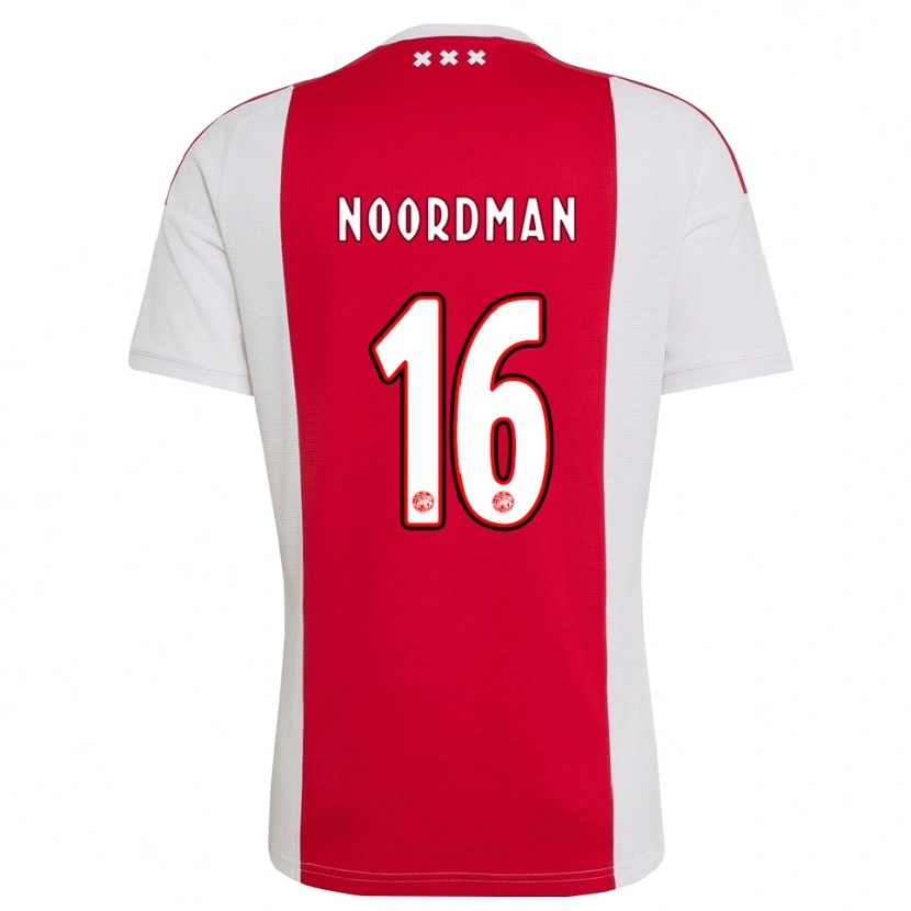 Danxen Criança Camisola Danique Noordman #16 Vermelho Branco Amarelo Principal 2026/27 Camisa