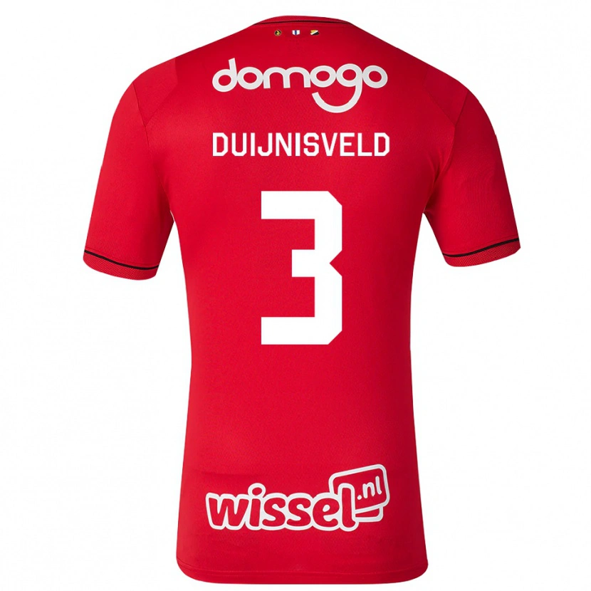 Danxen Criança Camisola Owen Duijnisveld #3 Vermelho Branco Preto Principal 2026/27 Camisa