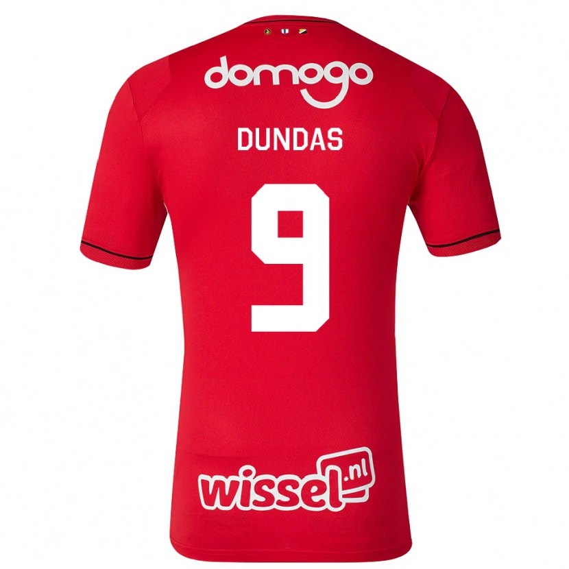 Danxen Criança Camisola Noa Dundas #9 Vermelho Branco Preto Principal 2026/27 Camisa
