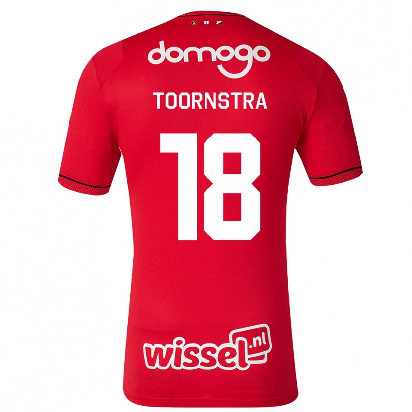 Danxen Criança Camisola Jens Toornstra #18 Vermelho Branco Preto Principal 2026/27 Camisa