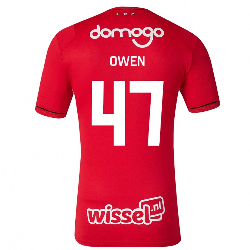 Danxen Criança Camisola Emmanuel Chigozie Owen #47 Vermelho Branco Preto Principal 2026/27 Camisa