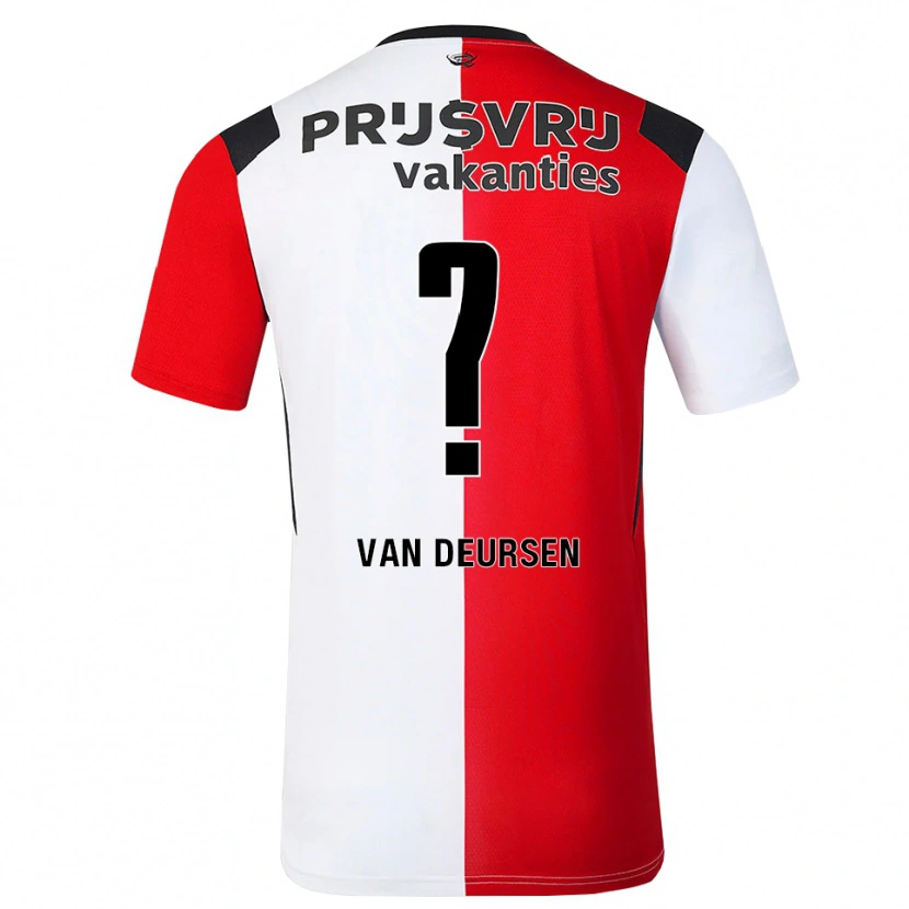 Danxen Criança Camisola Eva Van Deursen #0 Vermelho Branco Preto Principal 2026/27 Camisa