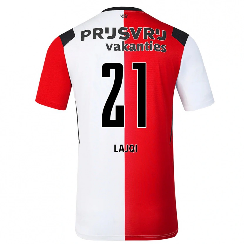 Danxen Criança Camisola Merlind Lajqi #21 Vermelho Branco Preto Principal 2026/27 Camisa