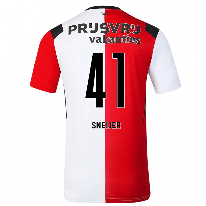 Danxen Criança Camisola Zino Sneijer #41 Vermelho Branco Preto Principal 2026/27 Camisa