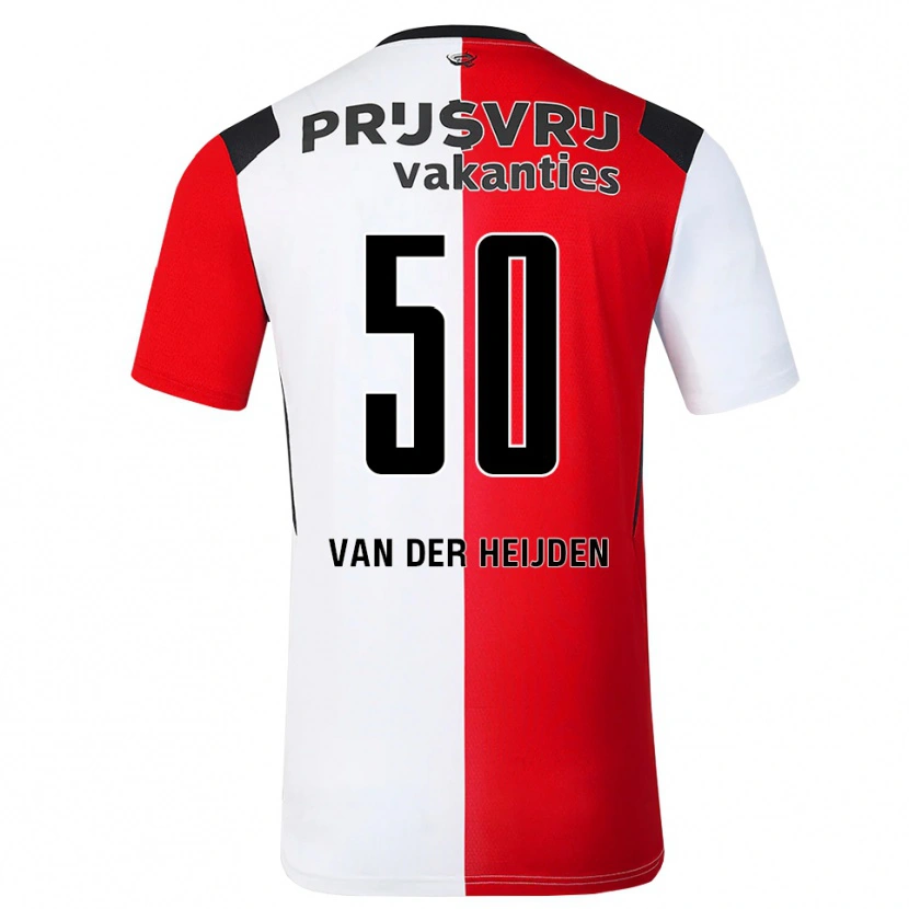 Danxen Criança Camisola Delano Van Der Heijden #50 Vermelho Branco Preto Principal 2026/27 Camisa