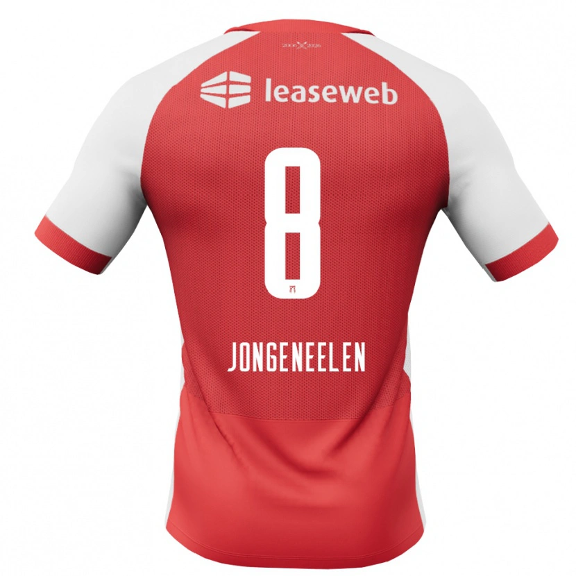 Danxen Criança Camisola Cas Jongeneelen #8 Vermelho Branco Preto Principal 2026/27 Camisa