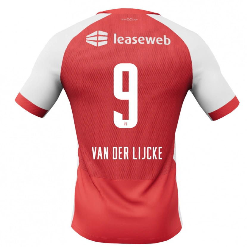 Danxen Criança Camisola Donny Van Der Lijcke #9 Vermelho Branco Preto Principal 2026/27 Camisa