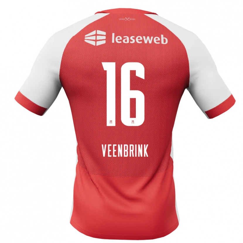 Danxen Criança Camisola Jayden Veenbrink #16 Vermelho Branco Preto Principal 2026/27 Camisa