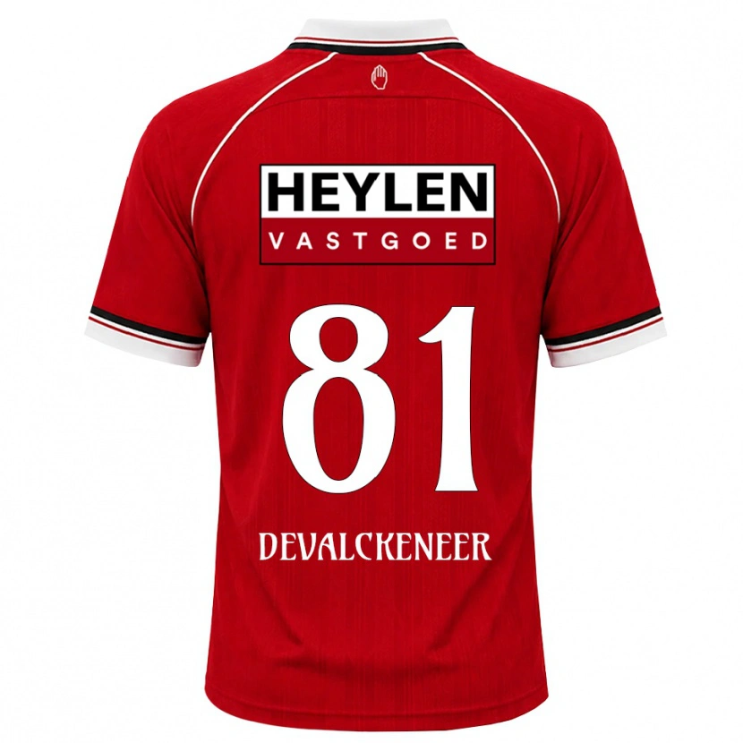 Danxen Criança Camisola Niels Devalckeneer #81 Vermelho Branco Preto Principal 2026/27 Camisa