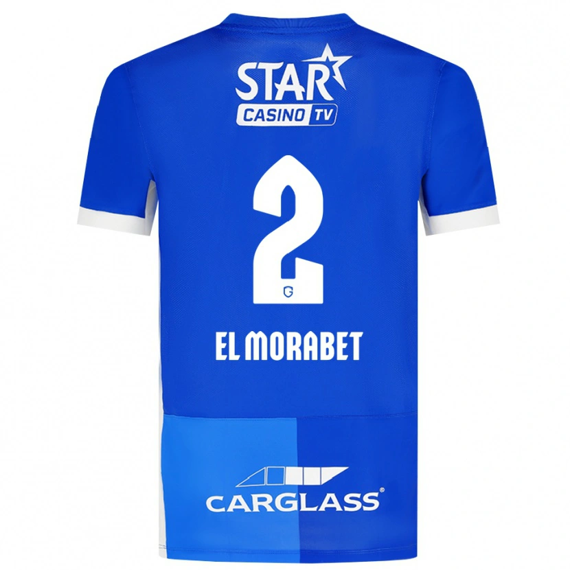 Danxen Criança Camisola Sami El Morabet #2 Mediumblue Royalblue Branco Principal 2026/27 Camisa