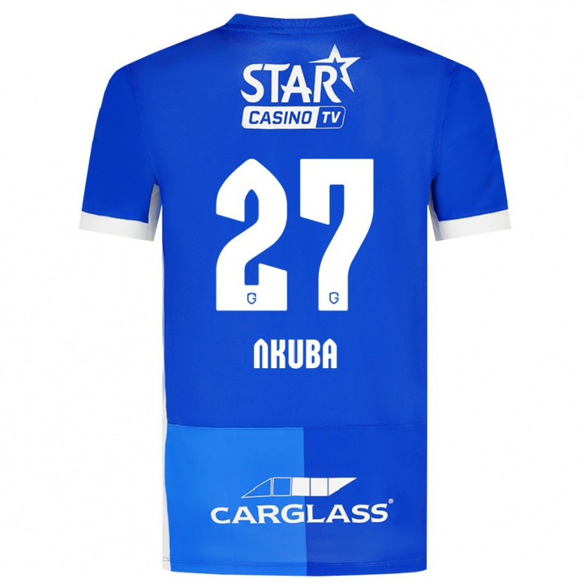 Danxen Criança Camisola Ken Nkuba #27 Mediumblue Royalblue Branco Principal 2026/27 Camisa