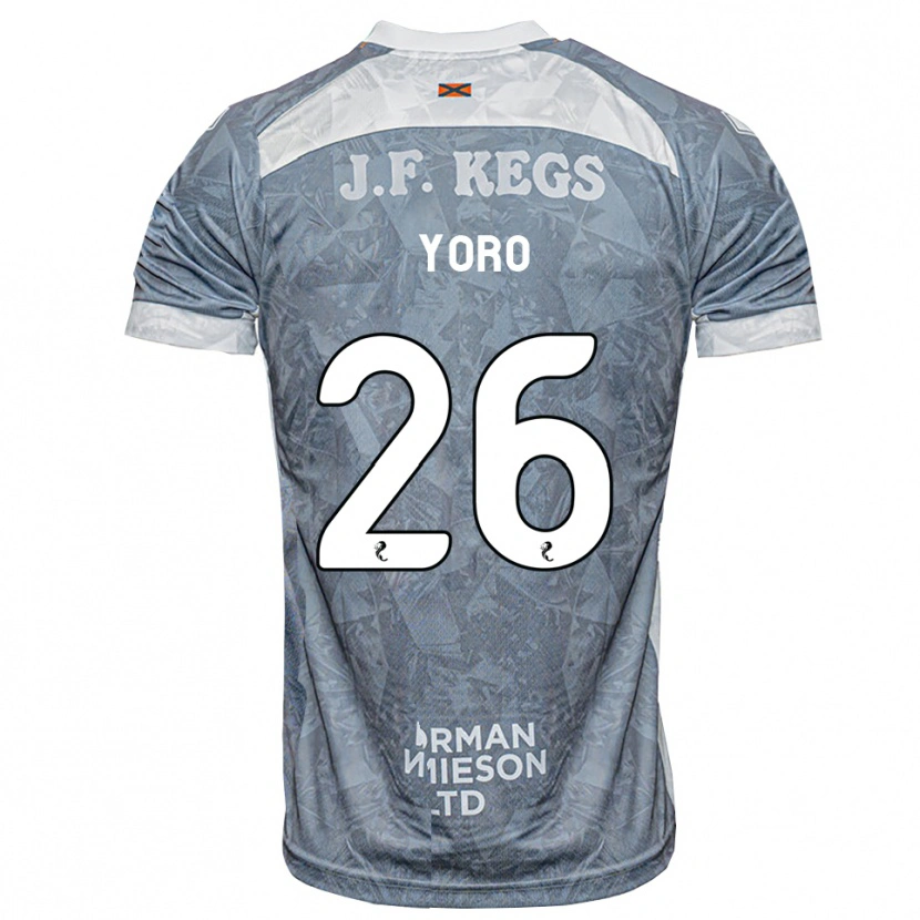 Danxen Criança Camisola Abdoulaye Yoro #26 Cinza Ardósia Claro Alternativa 2026/27 Camisa