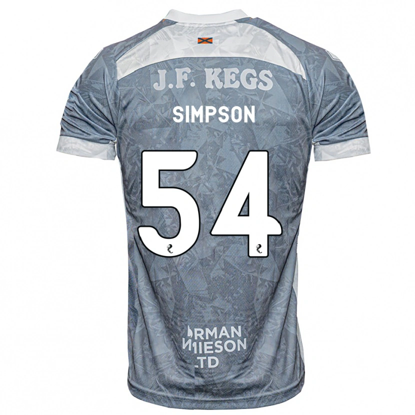 Danxen Criança Camisola Finlay Simpson #54 Cinza Ardósia Claro Alternativa 2026/27 Camisa
