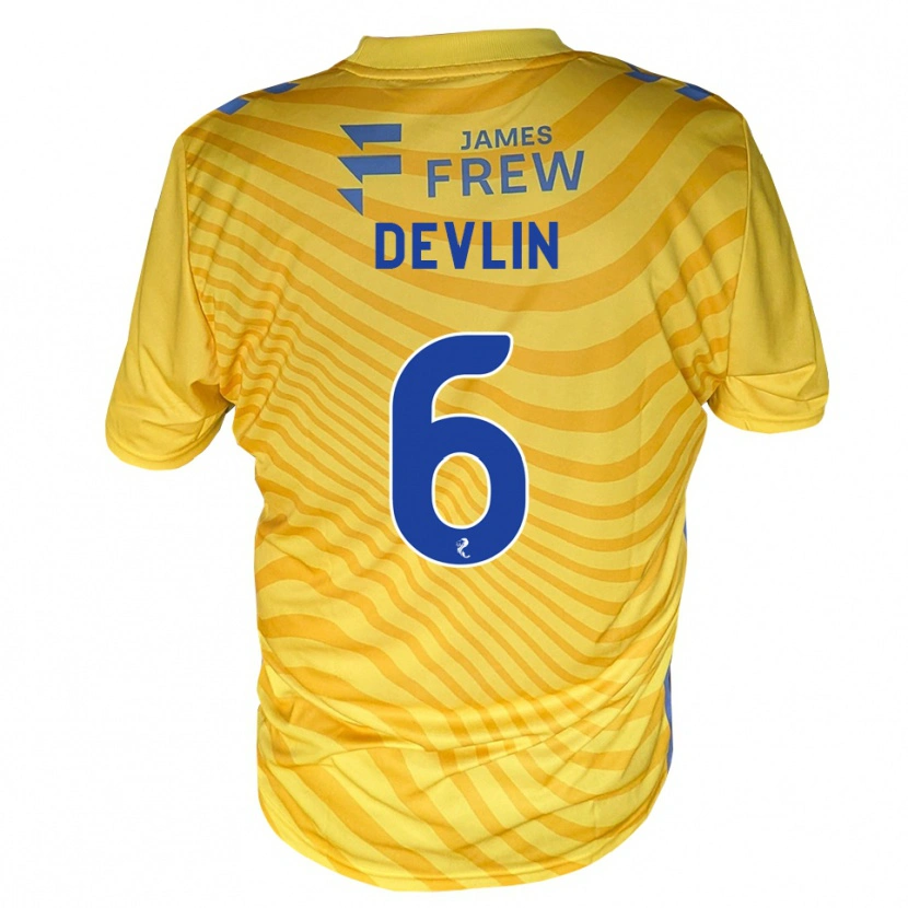 Danxen Criança Camisola Daniel Devlin #6 Azul Real Amarelo Alternativa 2026/27 Camisa