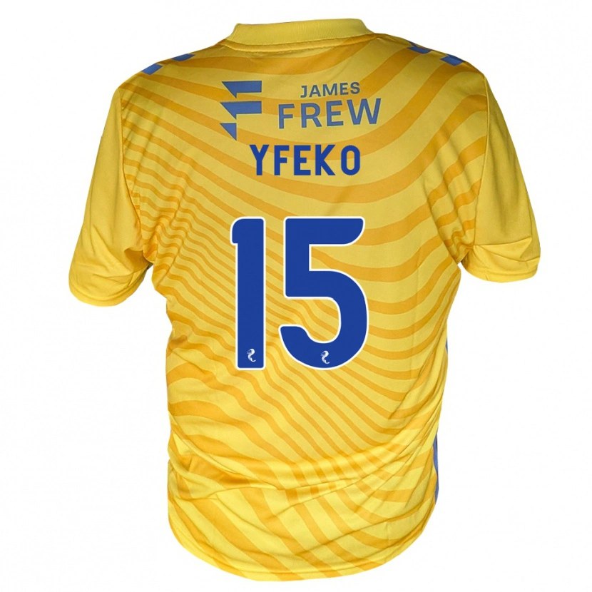 Danxen Criança Camisola Johnly Yfeko #15 Azul Real Amarelo Alternativa 2026/27 Camisa