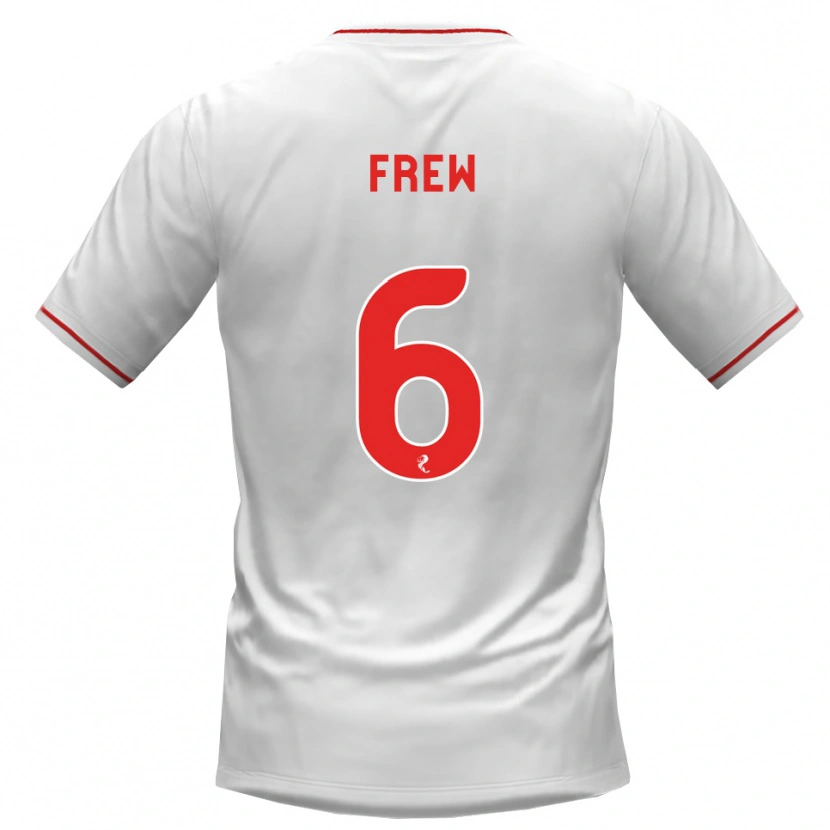Danxen Criança Camisola Natasha Frew #6 Branco Vermelho Alternativa 2026/27 Camisa