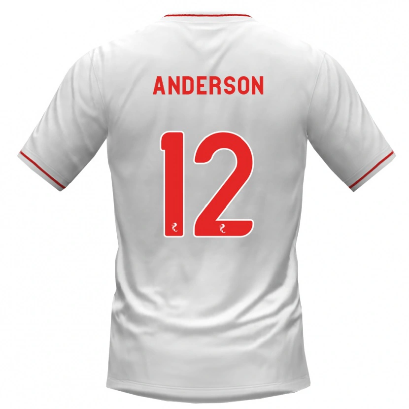 Danxen Criança Camisola Rhys Anderson #12 Branco Vermelho Alternativa 2026/27 Camisa
