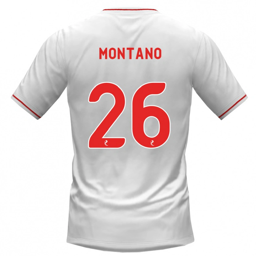 Danxen Criança Camisola Cristian Montano #26 Branco Vermelho Alternativa 2026/27 Camisa
