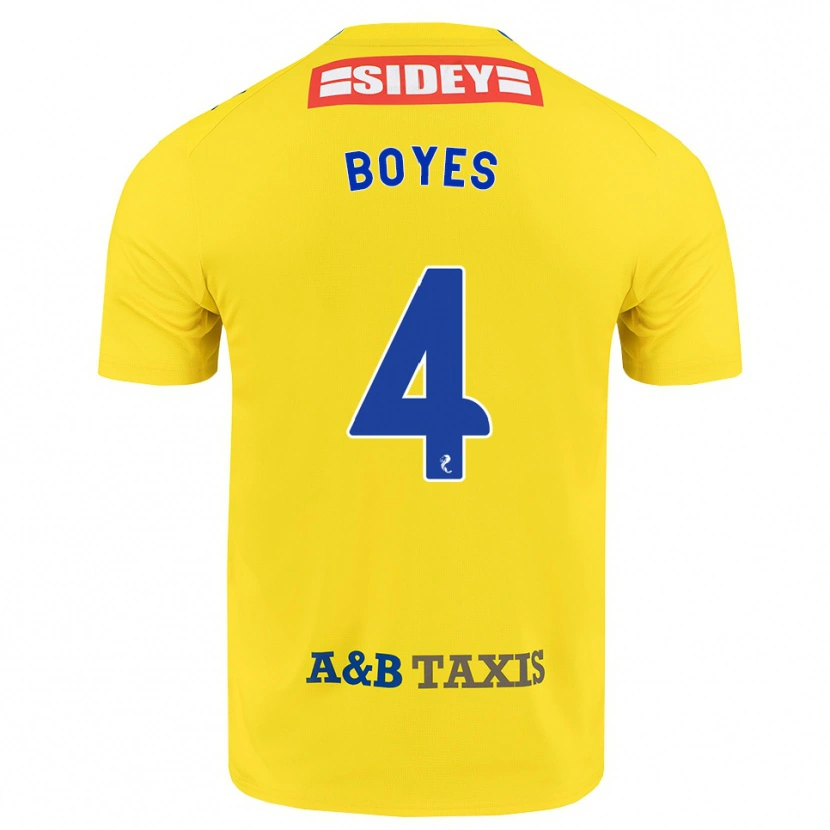 Danxen Criança Camisola Morgan Boyes #4 Amarelo Azul Preto Alternativa 2026/27 Camisa
