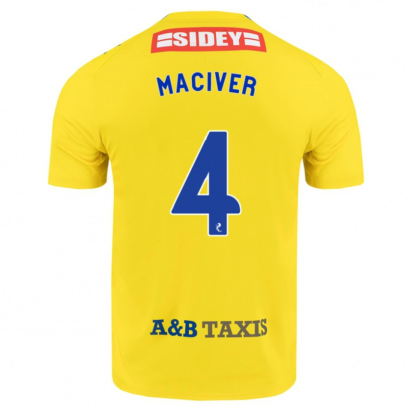 Danxen Criança Camisola Ellie Maciver #4 Amarelo Azul Preto Alternativa 2026/27 Camisa